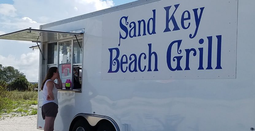 Ordering snacks at the Sand Key Beach Grill