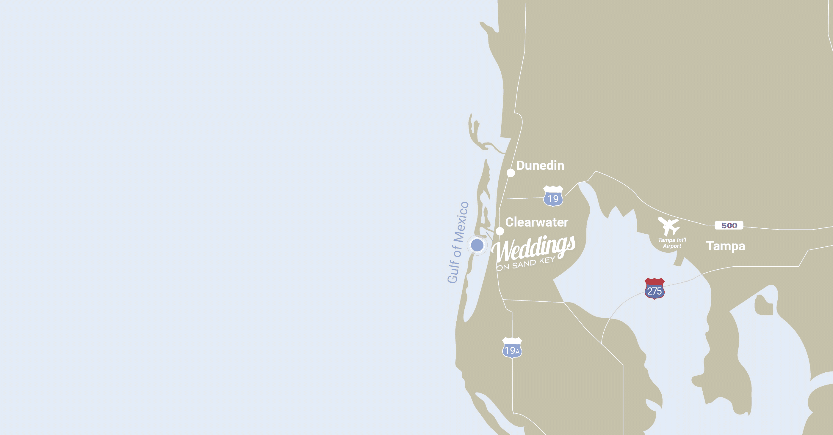 Map detail showing where Sand Key Beach is located