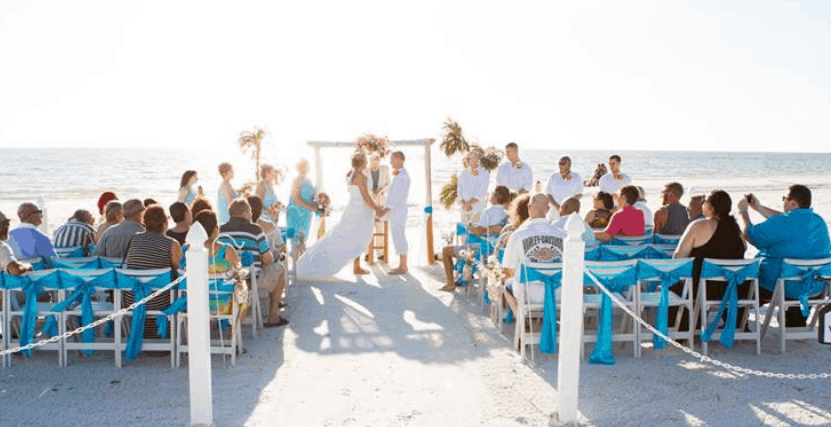 Bride and Groom Say I Do on West Coast Florida Beach - Clearwater, Florida