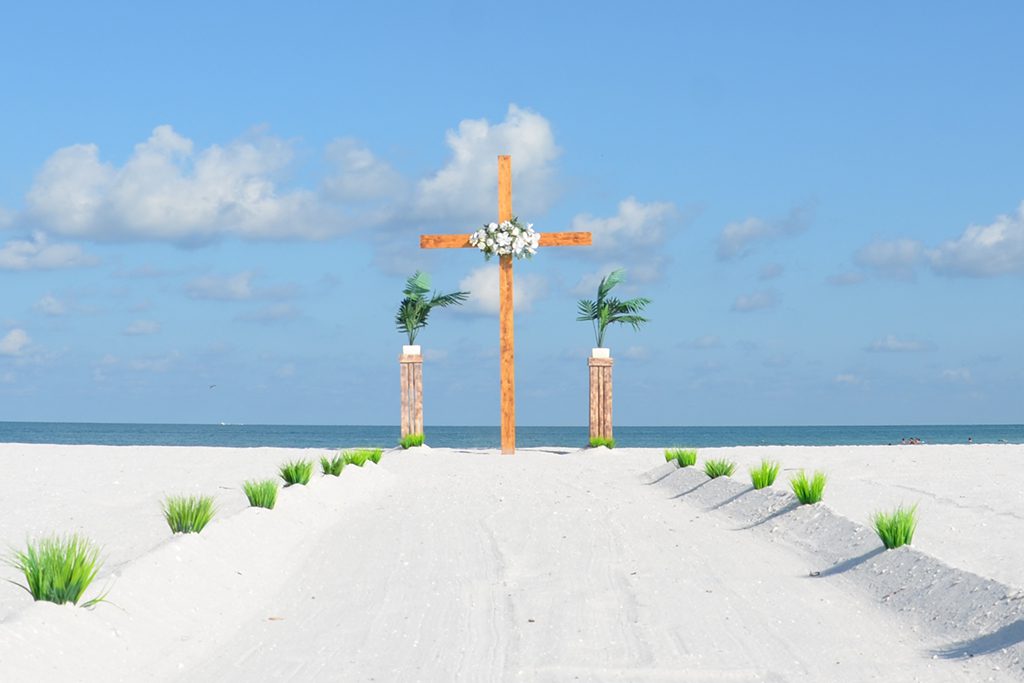 Cross with Columns & Grasses-wide